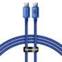 Кабель Baseus Cable USB-C to USB-C Crystal Shine 100W 1.2m Blue (CAJY000603)