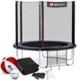 Батут Hop-Sport 8ft black/blue чорно-синій із зовнішньою сіткою 244 см