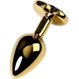 Анальная пробка с кристаллом Metal By Toyfa Gold anal plug Tourmaline