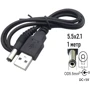 Кабель Dynamode кабель питания для роутера USB Cable to DC 5.5х2.1 mm 5V 1m Black: Длина 1 м