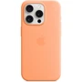 Чехол для iPhone Apple iPhone 15 Pro Silicone Case with MagSafe - Orange Sorbet (MT1H3ZM/A): Материалы Силикон