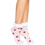 Носки с клубничным принтом Leg Avenue Strawberry ruffle top anklets One size