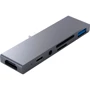 Адаптер Qitech Adapter USB-C to USB-C+USB3.0+micro SD+SD+HDMI+Mini-jack 3.5 Space Gray (QT-Hub3)