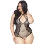 Тедди с открытым доступом Leg Avenue Net and lace crotchless teddy 1X–2X Black