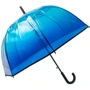 Парасолька-тростина жіночий напівавтомат Happy Rain прозорий синій (U40993): Фасон палиця