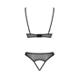 Комплект Passion Christa Set black S/M: браллет с ажурным лифом и открытыми трусиками