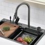 Кухонная мойка Lefton Waterfall Workstation Kitchen Sink Set With Digital Temperature Display & Knife Holder-KS2204: Тип монтажа Врезная