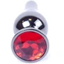 Анальная пробка с кристаллом BOSS of TOYS Boss Series - Jewellery Dark Silver BUTT PLUG Red, BS6400055