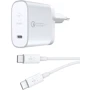 Зарядное устройство Belkin Wall Home Charger USB-C Quick Charge 4.0 with Cable USB-C 1.2m 27W Silver (F7U074VF04-SLV)