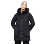 Куртка CMP Woman Jacket Long Fix Hood 31K2956-U901 42 (34) черная зимняя с капюшоном и мехом