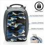 Рюкзак антивор XD Design Bobby Compact 14" Camouflage Blue синий (P705.655): Застежка Молния