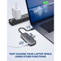 Адаптер HooToo USB-C to USB-C 100W + HDMI + 3xUSB 3.0 + SD Space Grey (HT-UC010): Додаткові роз'єми SD+TF Card, USB OTG, HDMI, USB-C