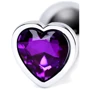 Анальная пробка с кристаллом Metal By Toyfa Silver anal plug Аmethyst