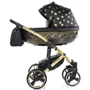 Универсальная коляска для двойни 2 в 1 Junama Glow Duo 05, черный с золотым (J-G-DUO-05)