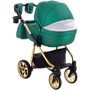Коляска 2 в 1 Adamex Hybryd Plus Polar (Gold) Кожа 100% Y216А зеленый перламутр (623955): Ширина шасси 61.5 см