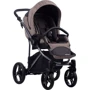 Детская коляска 2 в 1 Bebetto Bresso Premium DARK 01, Эко-кожа + ткань (503.32.19.D01): Ширина шасси 60.5