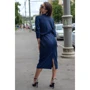 Платье FLFashion Луиза ХПЛ 3172 50 синее повседневное удлиненное миди: Состав Эластан, Полиэстер