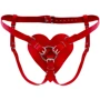 Трусики Серце для страпону з натуральної шкіри Feral Feelings - Hearts Strap-on Belt Red