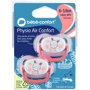 Пустушка Bebe Confort Physio Air силіконова, 2 шт, 6/18 міс рожева з жовтим (3104201920): Форма соски анатомическая