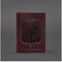 Обложка для паспорта с польским гербом BlankNote бордовая (BN-OP-PL-vin-kr): Материал Натуральная кожа