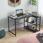 Компьютерный стол Costway Adler L-образный с полками в стиле Loft черный (5903032062380)