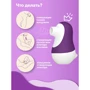 Вакуумный стимулятор с подвижным язычком 2в1 Сатисфакер Pinguino, 9.4 х 6.2 (фиолетовый)