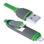 Кабель Defender USB Cable to Lightning/microUSB 1m Green (87489): Тип USB Cable - Lightning/microUSB