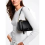 Женская сумка багет Michael Kors LG POUCHETTE черная (32T2GT9U3L001): Фактура Зернистая, Матовая