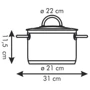 Кастрюля Tescoma Vision 22 см 4 л (779222): Объем, л 4