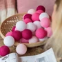 Гирлянда Cotton ball lights на 35 шаров 5,5м, Pink: Применение Для дома