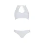 Комплект Passion URSULA SET white XXL/XXXL: бра, трусики с ажурным декором и открытым шагом