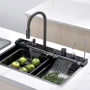 Кухонная мойка Lefton Adjustable Waterfall Faucet Kitchen Sink with Digital Temperature Display & LED Lighting-KS2207 фото 9