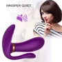 Вибромассажер с анальным и клиторальным стимулятором, и подогревом BOSS Remote wearable vibrator Purple (BS561007-2)
