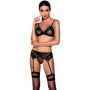 Комплект белья Passion NESSY SET Black XXL/XXXL