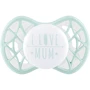 Пустышка Nuvita Air55 Cool симметричная с колпачком 0m+ I LOVE MUM светло-голубой (NV7065SG)