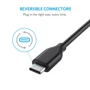 Кабель ANKER USB Cable to USB-C 3.0 Powerline V3 90cm Black (A8163H11): Длина 0,9 м