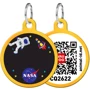 Адреснік WAUDOG Smart ID з QR-паспортом, малюнок "NASA", коло, 30 мм, золото (0630-0047-17)
