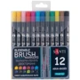 Маркеры SANTI Brush Marker акварельные двусторонние 12 шт (391055)