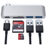 Адаптер Satechi Adapter Passthrough USB-C to USB-C+micro SD+SD+2xUSB3.0 Silver (ST-TCUPS): Додаткові роз'єми USB OTG, SD+TF Card, USB-C