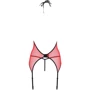 Корсет с пажами для чулок Passion PEONIA CORSET Red S/M (стринги в наборе)