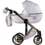 Коляска 2 в 1 Adamex Lucianо Polar (Gold) шкіра 100% Q107 білий (золота рама) (622620): Тип коляски універсальна коляска (2-в-1)