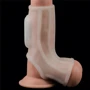 Насадка на член с вибрацией LoveToy Vibrating Silk Knights Ring with Scrotum Sleeve White