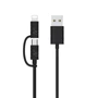 Кабель Usams USB Cable to Lightning/microUSB 2in1 U-Gee 1m Black (US-SJ077)