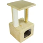 Когтеточка Lucky Pet домик Грот Люкс мех бежевая 33x33x67 см (193710)