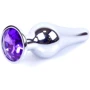 Анальная пробка с кристаллом BOSS of TOYS Boss Series - Jewellery Silver BUTT PLUG Purple, BS6400079