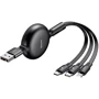 Кабель Baseus USB Cable to Lightning/microUSB/USB-C Little Octo pus Adjustable 1.2m Black (CAMLT-ZY01)