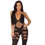 Бодистокинг Leg Avenue Illusion halter bodystocking One size Black