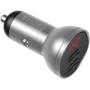 Зарядний пристрій Baseus Car Charger 2хUSB Digital Display USB 4.8A 24W Black/Silver (CCBX-0S)