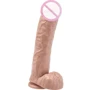 Большой реалистичный фаллоимитатор с мошонкой и присоской Get Real ToyJoy, 28x6.5 см, телесный