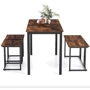 Комплект Costway Decima обеденный стол со стульями в стиле Loft коричневый (5903132085990)